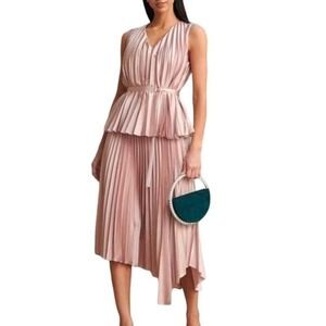 SATIN CAMISOLE & ASYMMETRICAL SKIRT PINK | MOFT |‎ Large | NWT | SKU64